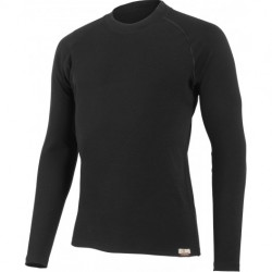 T-SHIRT COL ROND, MANCHES LONGUES, ROSTA MERINO NOIR