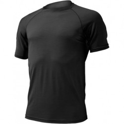 T-SHIRT COL ROND, MANCHES COURTES, QUIDO MERINO  160 gr NOIR