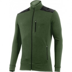 GILET ZIP, MERINO St HUBERT VERT